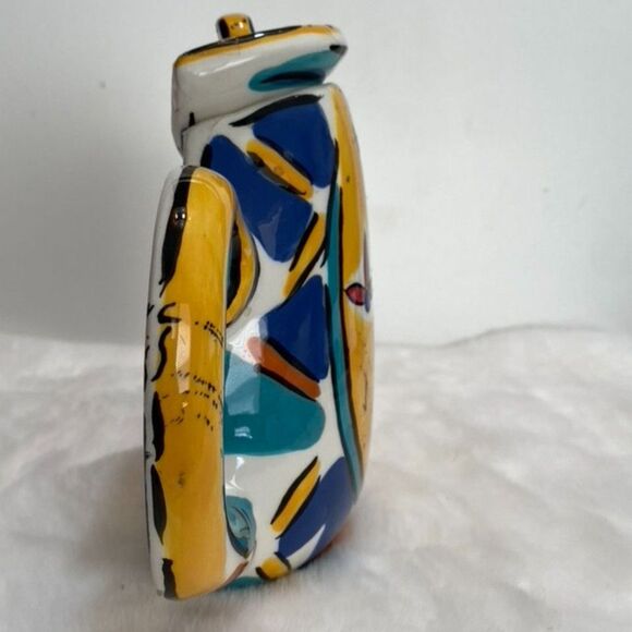 Kathryn Youngs By Ganz Bella Casa Yellow Blue Red Decorative Tea Pot Lid Damage - Picture 4 of 5